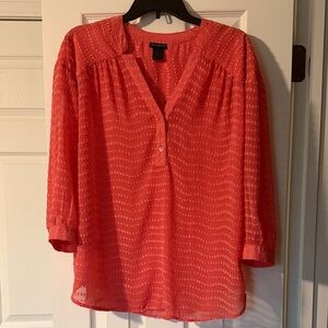 Ann Taylor Vibrant Coral Blouse